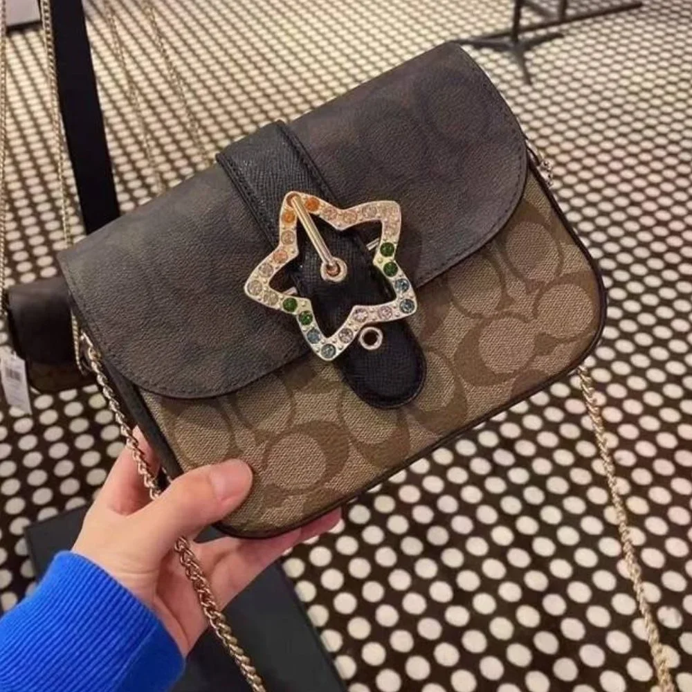 NWT COACH C7013 Gemma Crossbody In Blocked Signature Canvas With Star Buckle - Picture 9 of 16